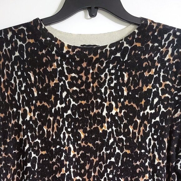 Talbots Womens 100% Merino Wool Sweater Size XL Animal Print Pullover Mob Wife - Picture 3 of 9